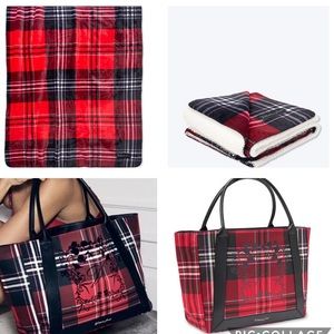 New Victoria’s Secret plaid Sherpa blanket…